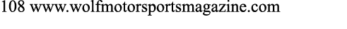  www.wolfmotorsportsmagazine.com